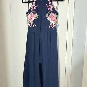 Stylish Navy  Blue Sleeveless Jumpsuit